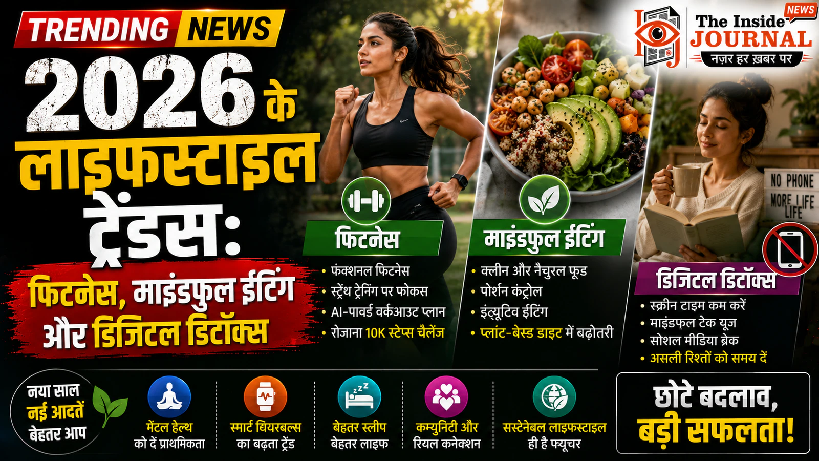 2026 के लाइफस्टाइल ट्रेंड्स: फिटनेस, माइंडफुल ईटिंग और डिजिटल डिटॉक्स
